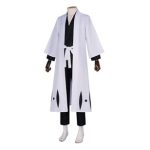 Costum Cosplay Jūshirō Ukitake – Bleach, Kimono Alb cu Pantaloni si Centura - imagine 2
