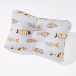 Cosulet cu perna cu pestisori pentru bebelusi, portabil, margini impletite Bumper, bumbac, multicolor cu frunze - imagine 2