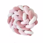 Protectie laterala patut bebelusi, Bumper, impletita, lungime 2 m, material antialergic, roz deschis, roz inchis, alb