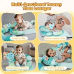 Set multifunctional 4 in 1, saltea de joaca, scaunel, tummy time, perna de alaptare, jucarii senzoriale, multicolor, portabil - imagine 2