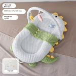 Cosulet Multifunctional pentru Bebelusi, cu Functie Inteligenta de Linistire, Manuta Interactiva, Telecomanda, Doua Perne Moi antiregurgitare, bara cu jucarii si Centura de Siguranta, Alb cu Verde - imagine 3