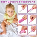 Set pentru ingrijirea copilului, 13 accesorii, cu suport portabil, culoare roz - imagine 4