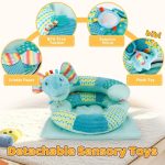 Set multifunctional 4 in 1, saltea de joaca, scaunel, tummy time, perna de alaptare, jucarii senzoriale, multicolor, portabil - imagine 5