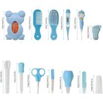 Set pentru ingrijirea copilului, 13 accesorii, cu suport portabil, culoare albastra - imagine 4