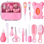 Set pentru ingrijirea copilului, 13 accesorii, cu suport portabil, culoare roz
