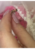 Piercing Labret din Titan ASTM F136 Argintiu cu Cristale Marquise si Pandantive Elegante, Design Luxurious- 1.2×6 mm - imagine 2