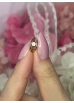 Piercing ureche titan ASTM F136 placat argintiu, inel cu zirconiu stralucitor-1.2×8 mm - imagine 4