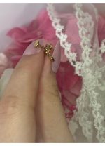 Piercing Labret din Titan ASTM F136 Argintiu cu Cristale Marquise si Pandantiv, Design Regal Elegant-1.2×8 mm - imagine 2