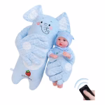 Perna multifunctionala pentru bebelusi, pentru un somn linistit, anticolici, pentru dezvoltarea independentei, pentru acasa si calatorii, 3 luni-2 ani, Elefant albastru