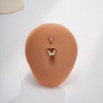 Piercing pentru buric din Titan ASTM F136, argintiu cu cristale zirconia, model floare eleganta-1.6×10 mm - imagine 8