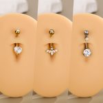 Piercing buric argintiu din titan cu inima din cristal roz– 1.6 × 10 mm - imagine 5