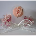 Piercing labret argintiu din titan cu stele si cristale colorate– 1.2 × 8 mm - imagine 6