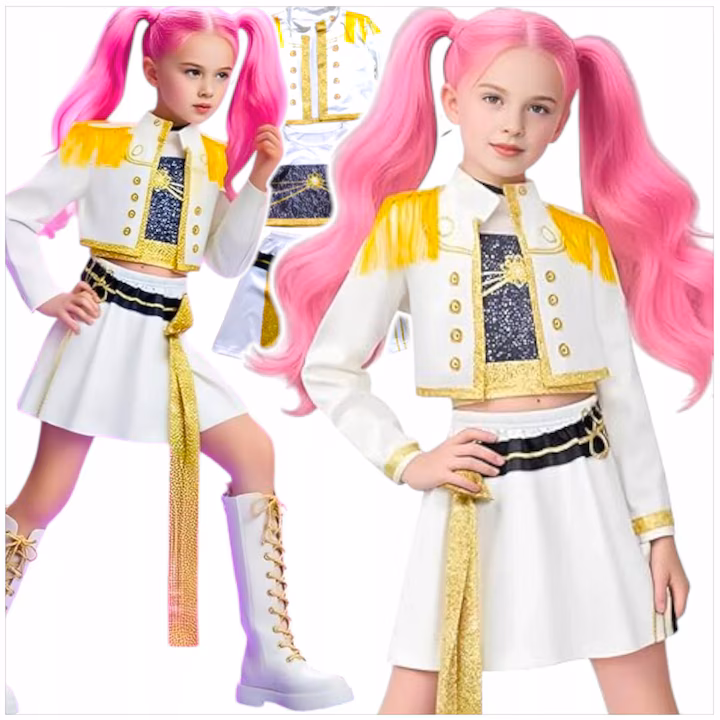 P1 (1) Costum Cosplay fete Mira Pop Singer, ‘What It Sounds Like, Stil K‑Pop Idol, multicolor - imagine 1