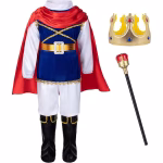 Costum copii Print Alba ca Zapada – costum regal cu pelerina, coroana si sceptru
