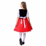 Costum carnaval fete Scufita Rosie , rochie rosie cu pelerina si gluga - imagine 2
