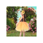 Costum serbare fete, Zana Vara, rochie cu fusta din tulle galben, bentita cu floarea-soarelui - imagine 3