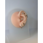 Piercing Labret din titan ASTM F136, pentru Helix/Tragus/Conch cu zirconiu Moonlight Charm, auriu - imagine 4