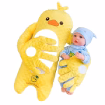 Perna multifunctionala pentru bebelusi, pentru un somn linistit, anticolici, pentru dezvoltarea independentei, pentru acasa si calatorii, 3 luni-2 ani, Pui galben