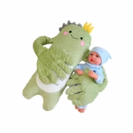 Perna multifunctionala pentru bebelusi, pentru un somn linistit, anticolici, pentru dezvoltarea independentei, pentru acasa si calatorii, 3 luni-2 ani, Dinozaur verde cu galben