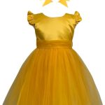 Costum serbare fete Soare, rochie si bentita cu raze