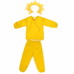 Costum serbare copii Soare, pantaloni, bluza, coronita