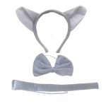 Set serbare copii Lup, gri, bentită cu urechi și codiță, marime universala - imagine 2