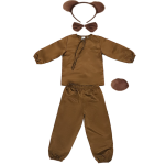 Costum serbare Urs pentru Copii – Set bluza si pantaloni Maro cu Urechi, Coada si Papion
