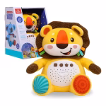 Leu de plus cu proiector si lumina de veghe, muzica, „Starry Skies Animal Soother” – Jucarie muzicala pentru somnul bebelusilor