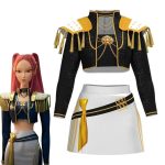 Costum fete K-Pop MIRA – White Golden Idol Edition - imagine 3