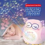 Bufnita dragalasa de plus cu proiector si lumina de veghe, muzica, „Starry Skies Animal Soother” – Jucarie muzicala pentru somnul bebelusilor - imagine 6
