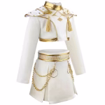 Costum K-Pop Zoey, StarLight Queen™ – Outfit Scenic Alb & Auriu - imagine 4