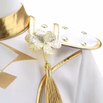 Costum K-Pop Zoey, StarLight Queen™ – Outfit Scenic Alb & Auriu - imagine 5