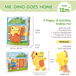 Carte senzoriala educativa Montessori „Mr. Dino Goes Home” – Busy Book interactiva pentru copii, cu activitati motrice, personaje detasabile si jocuri educative - imagine 13