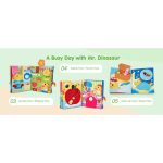 Carte senzoriala educativa Montessori „Mr. Dino Goes Home” – Busy Book interactiva pentru copii, cu activitati motrice, personaje detasabile si jocuri educative - imagine 4
