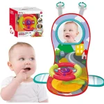Centru de joaca Interactiv pentru Scaun Auto, Carucior, Patut– Volan colorat cu Sunete, Oglinda si Activitati pentru Bebelusi - imagine 2