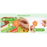 Carte senzoriala educativa Montessori „Mr. Dino Goes Home” – Busy Book interactiva pentru copii, cu activitati motrice, personaje detasabile si jocuri educative - imagine 3