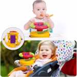 Centru de joaca Interactiv pentru Scaun Auto, Carucior, Patut– Volan colorat cu Sunete, Oglinda si Activitati pentru Bebelusi - imagine 6