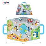 Set interactiv Covoras de Joaca Pliabil cu Trasee, Oras si 4 Masinute, Portabil, Educational pentru Copii - imagine 3