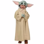 Costum Copii Grogu Baby Yoda – Roba cu Gluga si Urechi, Cosplay Star Wars
