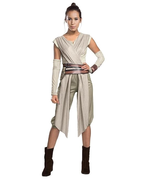 51ezkjuU5iL._SX569_ Costum Star Wars Rey pentru Copii – Tunica cu Centura si Accesorii - imagine 1