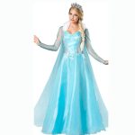 Rochie Elsa pentru Femei – Costum de Printesa cu Pelerina si Guler din Blanita