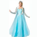 Rochie Elsa pentru Femei – Costum de Printesa cu Pelerina si Guler din Blanita - imagine 6