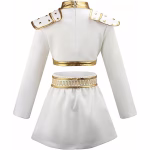 Set Costum si peruca K-Pop Zoey, StarLight Queen™ – White & Gold Stage Edition - imagine 2