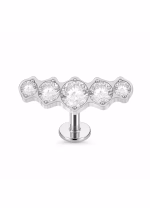 Piercing din Titan ASTM F136 cu Zirconii in Degrade, Argintiu– 1, 2 x 8 mm - imagine 5