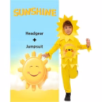 Costum Soare pentru Copii, Galben, cu Coronita si Decoratiune Soare, Serbare si Carnaval - imagine 4
