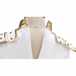 Set Costum si peruca K-Pop Zoey, StarLight Queen™ – White & Gold Stage Edition - imagine 4