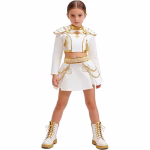 Set Costum si peruca K-Pop Zoey, StarLight Queen™ – White & Gold Stage Edition - imagine 7