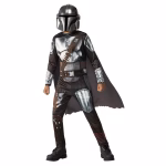 Costum Mandalorian pentru Copii – Cosplay Inspirat din Star Wars, Salopeta Imprimata cu Armura si Masca - imagine 3