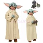 Costum Copii Grogu Baby Yoda – Roba cu Gluga si Urechi, Cosplay Star Wars - imagine 5