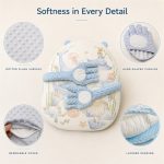 Cosulet Baby Nest antiregurgitare pentru bebelusi, inclinat, cuib de dormit cu brate din plus pentru linistire, Albastru, 0-12 Luni - imagine 6